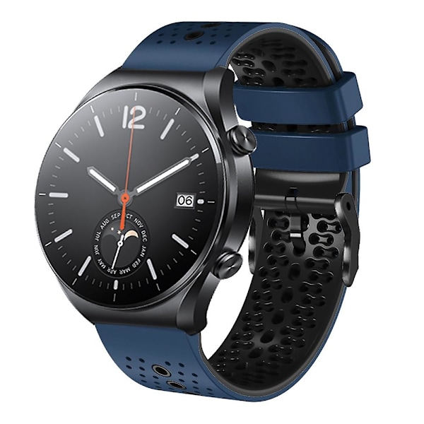 Midnattsblå Svart Midnattsblå Svart Tvåfärgat Silikonarmband kompatibelt med Xiaomi Mi Watch S1