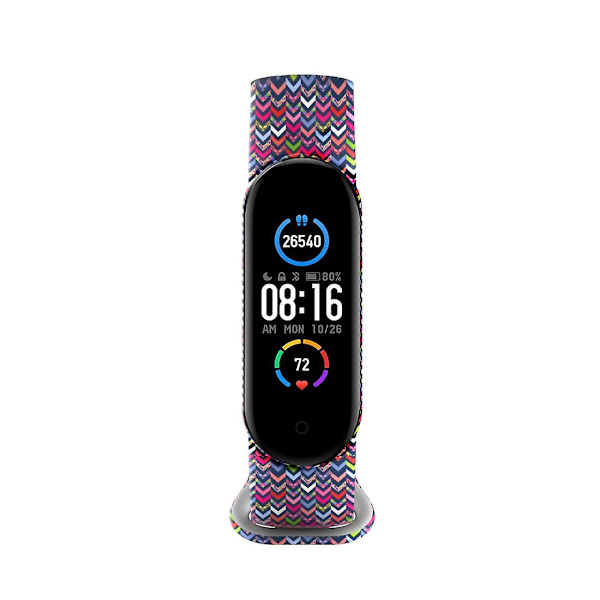 Randigt Stripe-armband kompatibelt med Xiaomi Mi Band 5 Tpuwatchband