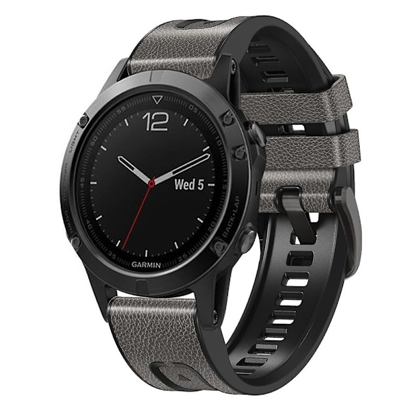 Starry Sky Grå Silikone Læder Urrem kompatibel med Garmin Fenix 7