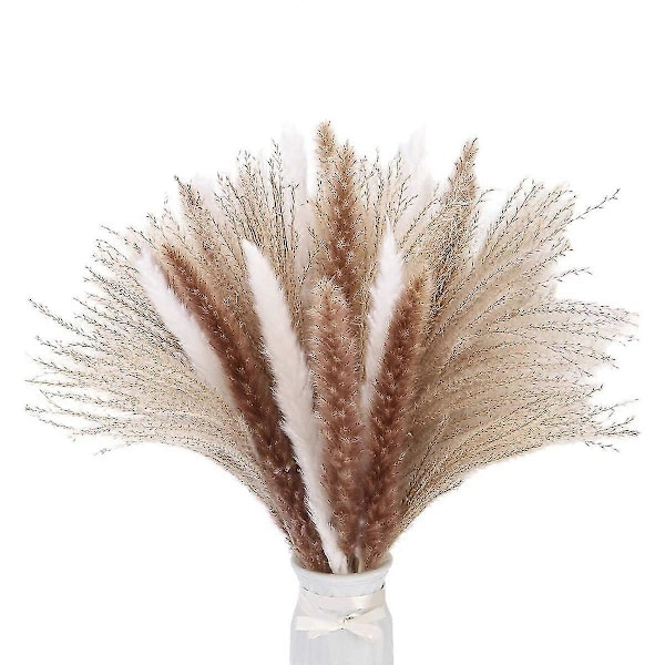 60 stk. Tørket Pampasgress Dekor, 44,5 cm Naturlige Pampasgress Grener, Pampasgress Bukett For Bryllup