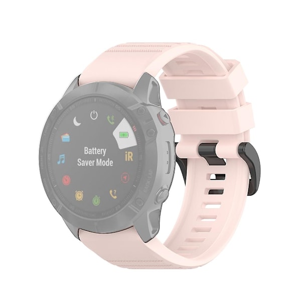 Lyserød Lyserød Officiel Tekstur Urrem kompatibel med Garmin Fenix 6x 26mm Med Plastikknap