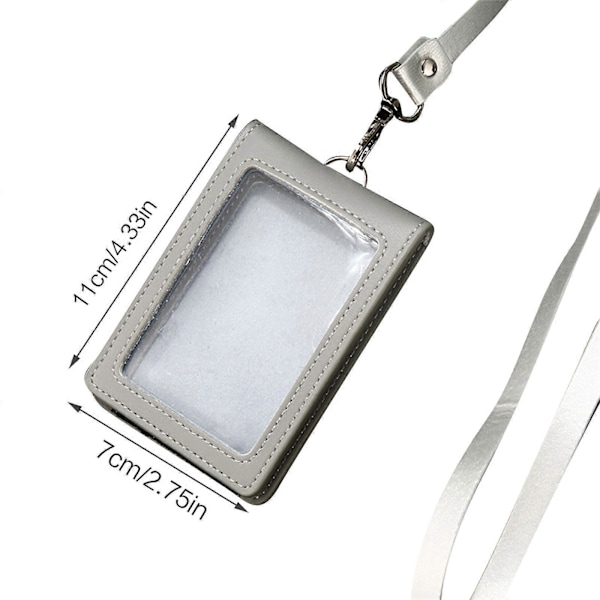 Vertikal Badgeholder med halsrem Praktisk PU Wallet Case ID-vindue Kortlommer Coffee PU