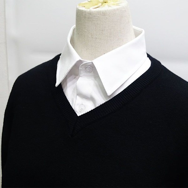Falsk krage for kvinner, fritid, profesjonell V-bokstavdekorasjon White collar 42 size 180/100A