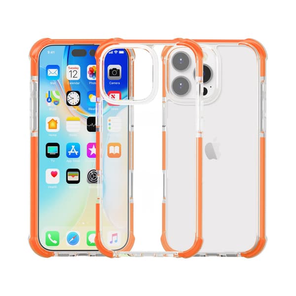 Etui til iPhone 17 Pro Hard Corners Klar Oransje