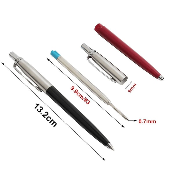 Kulspetspenna Metallmaterial Press Style Stylus Black 1Set Silver