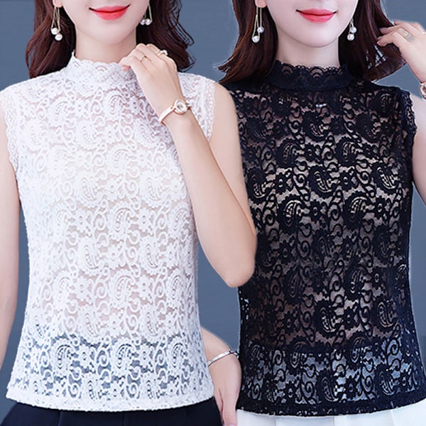 Dame falsk krage Avtakbar halv Allsidig Blonde Vest Wes Rose Black [26086]] L 110-125 Jin