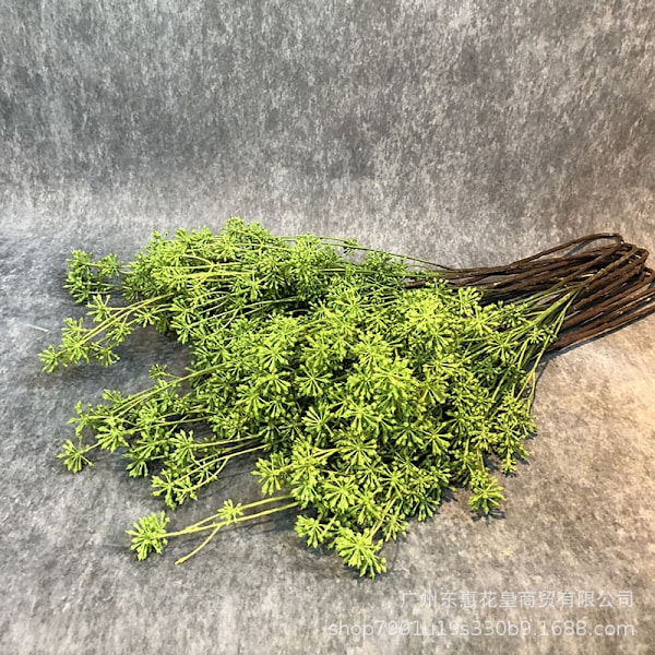 Simuleret 7-delt japansk vild frugt, kunstige plastikblomster til bryllup, boligfotograferingsdekoration, vedbendfrugtgren Milan-frugt White Green