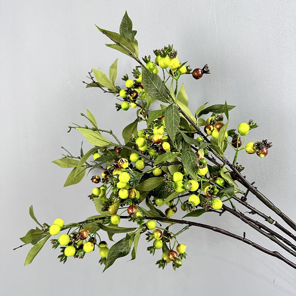 Mini Falskt Granatäpple Frukt Juldekor Bröllop Hem Vardagsrum Bär Falsk Blomma Ornament Four small pomegranates green