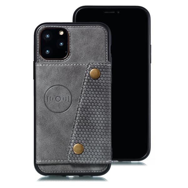 Etui til iPhone 15 grå lommebok med kortholder, full kroppsbeskyttelse