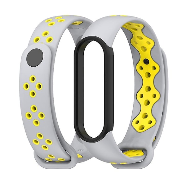 Grå Gul Grå Gul TPU Urrem kompatibel med Xiaomi Mi Band 6 / 5
