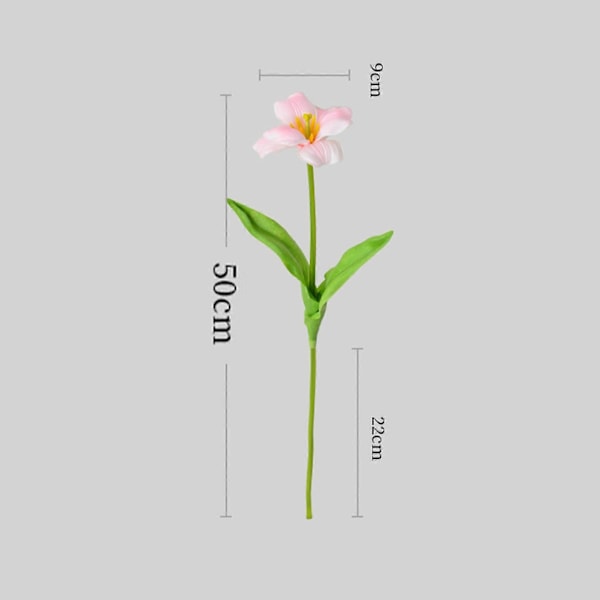 Kunstig Åben Tulipan med Stil Realistisk Farverig Falsk Blomst Hjemmekontor Bordpynt Kunstig Blomstergren Blomsterarrangement Dekoration White