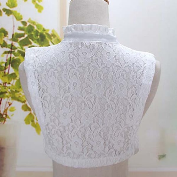 Dame falsk krage Avtakbar halv skjorte Koreansk blonde hvit White