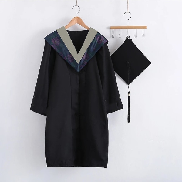 Nytt 1 set Vackert finstickad examensuniform polyester Elegant Festlig touch examensklänning för fotografering Qinhai Green L