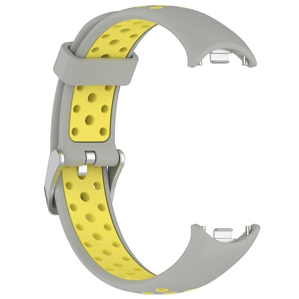 Grå Gul Grå Gul Stål Plug Silikone Urrem kompatibel med Xiaomi Mi Band 8