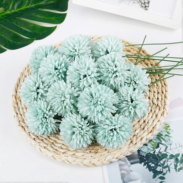 10 stk. Silkekrysantemum Ball Buketter Hortensia for Bryllup Blue