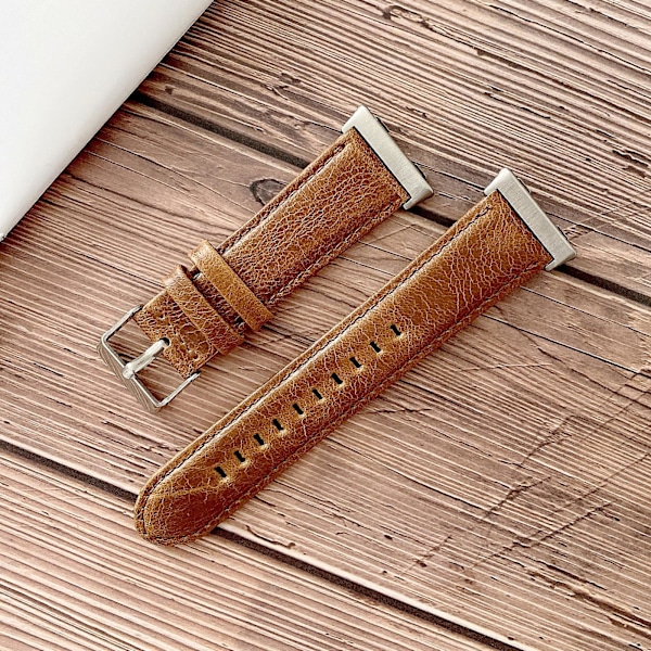 Brun Brunt kompatibelt med Oppo Watch 46mm Crazy Horse Textur Klockarmband