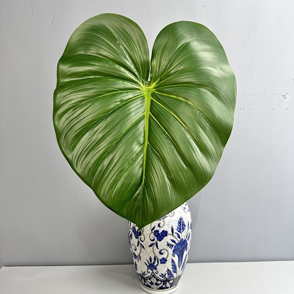 Stor Taktil Monstera Blad Kunstig Grøn Planteindretning i Maillard Farveskema Large Philodendron Green