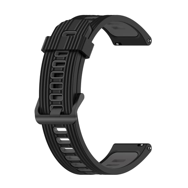 Sort Grå Sort Grå 20mm Silikone Urrem kompatibel med Garmin Vivoactive 3 Music