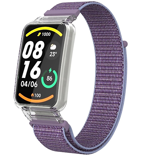 Lilacs Lilacs PC-fodral + Nylon Loop-rem kompatibel med Xiaomi Mi Band 7 Pro