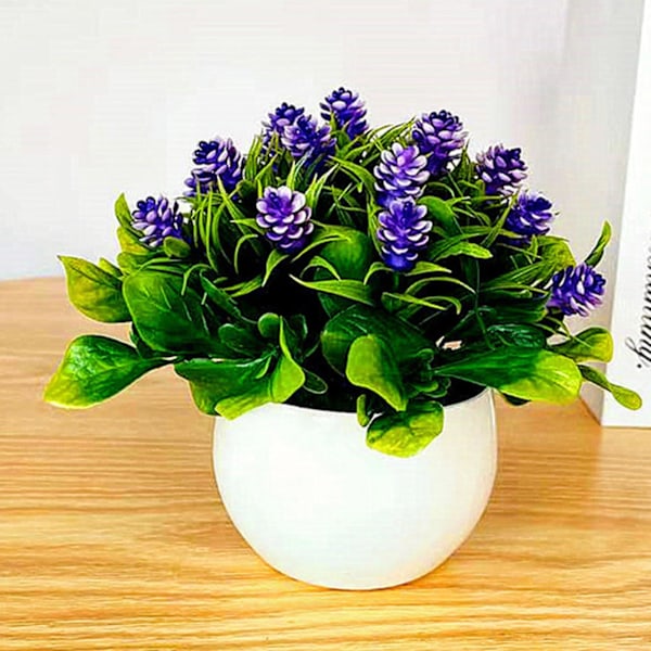 1 Sæt Kunstig Bonsai Ikke-falmende Praktiske Plastik Simulation Fyrrekogle Planter til Dekoration Pink
