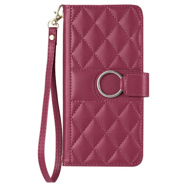 Etui til iPhone 14 Pro Rød + kort snor Ring ins Wallet med kortholder Crossbody
