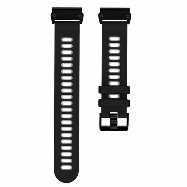 Sort Grå Sort Grå Silikone Urrem kompatibel med Garmin Fenix 7x
