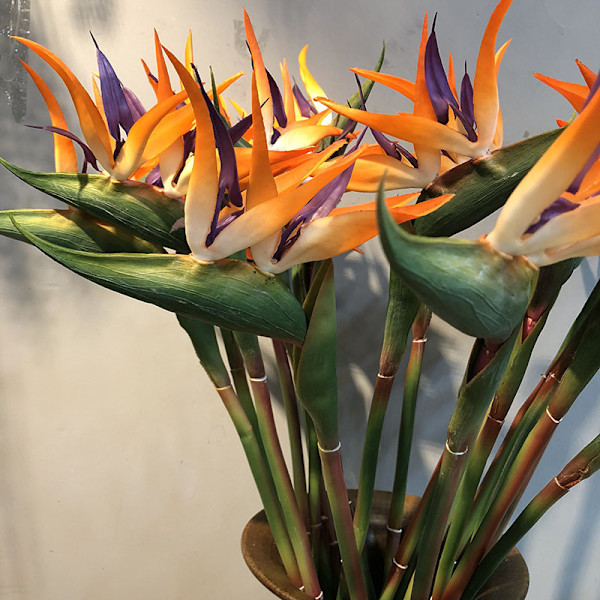 Paradisfågelblomma Enkel Stjälk Konstgjord Blomma Heminredning Mjukt Gummi Simulationsblomma blue