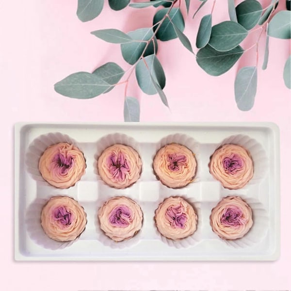 8 stk./eske Preserverte Blomster Myk Tekstur DIY Blomsterarrangement Flere Farger Kunstige Roser DIY Buketter Hjemmeinnredning 16