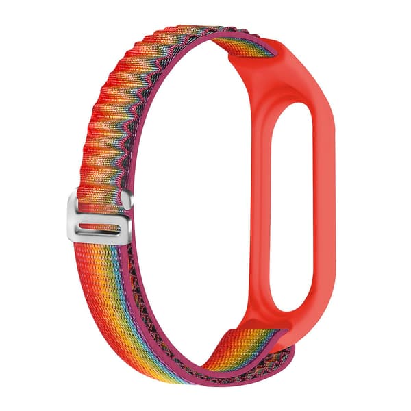 Rainbow Rainbow Nylon Loop Urrem kompatibel med Xiaomi Mi Band 3 / 4 / 5 / 6 / 7