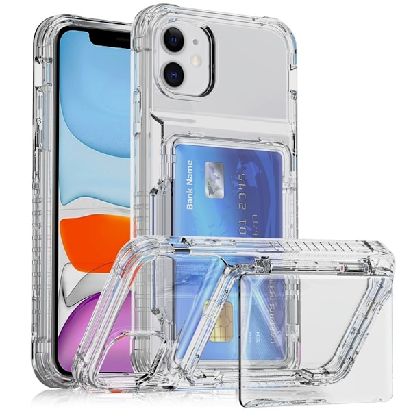 Skal för iPhone 15ProMax6.7 transparent Kristallklart Plånbok med Korthållare Flip Öl