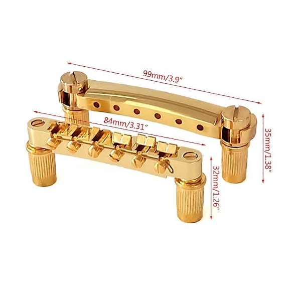 Gitar Roller Saddle Bro Tailpiece Øvre Nedre Strengbro med Bolter Chrome