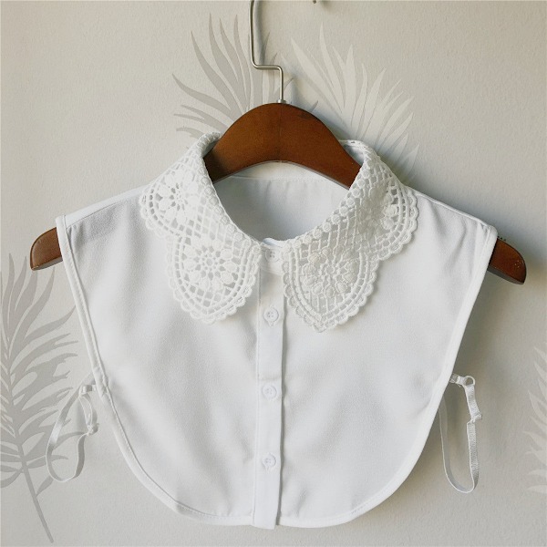 Naisten tekoviulus Irrotettava puolikas Trendikkäät vaatetusasusteet Square Collar White