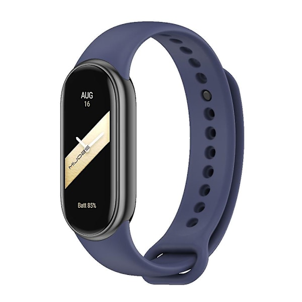 Midnattsblå Midnattsblå Mijobs Enfärgat Silikonarmband kompatibelt med Xiaomi Mi Band 8