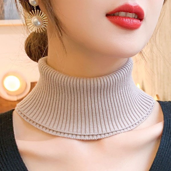 Dame falsk krage Avtakbar halv Cashmere Small Bana Koreansk Light camel Average size
