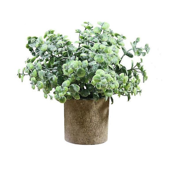 Kunstige planter med blomsterpotter, små blomsterpotter, kontor desktop dekoration, falske planter, hjemmekontor, indretning (DS529)