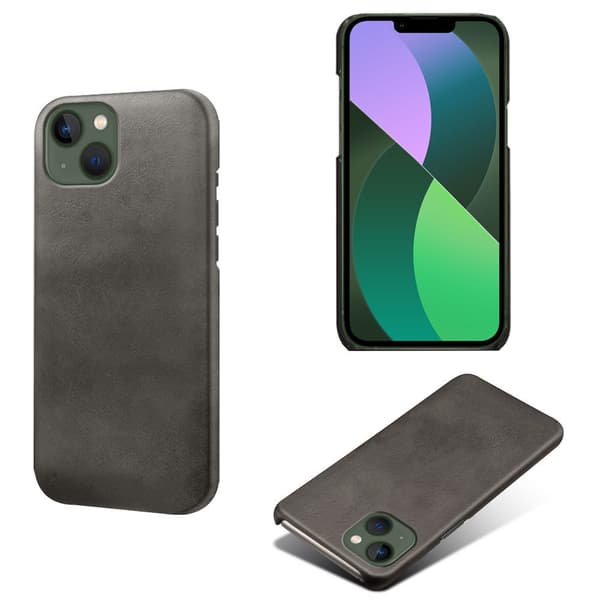 Kotelo iPhone 16E:lle, musta nahkakuvio, vasikannahka