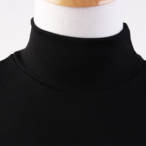 Dam falsk krage Avtagbar halv Halvpolokrage Män All-Ma Black Fleece-lined