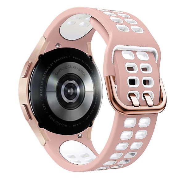Rosa Hvit Rosa Hvit Silikonklokkereim kompatibel med Samsung Galaxy Watch 4 44mm