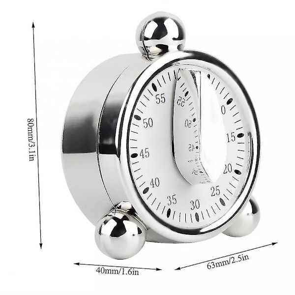 Kjøkkentimer og stoppeklokke, 60 minutters visuell nedtellingstimer, stor magnetisk kjøkkentimer, nedtellingsklokke for - 2 stk