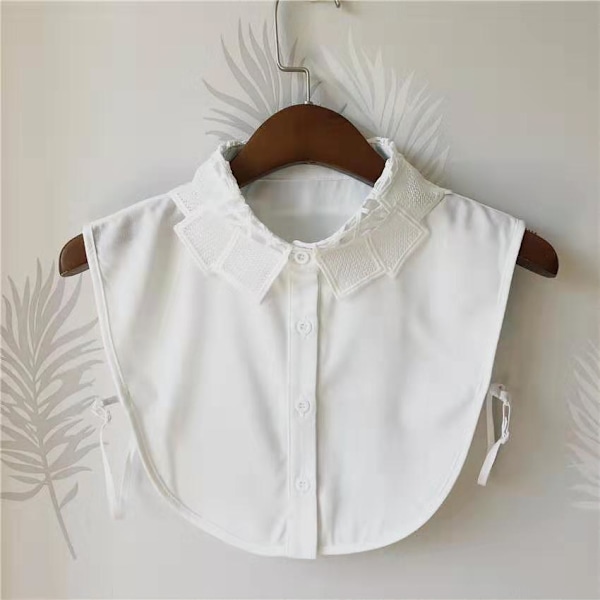 Naisten tekoviulus Irrotettava puolikas Trendikkäät vaatetusasusteet Square Collar White