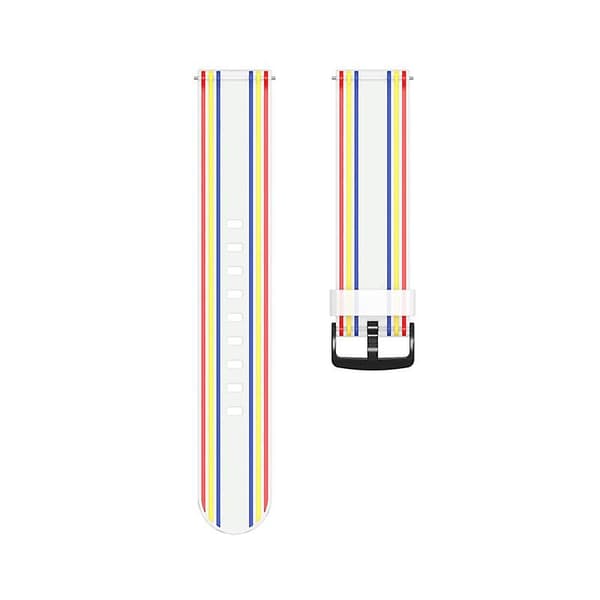 Hvit Hvit 22mm Stripet Silikonreim