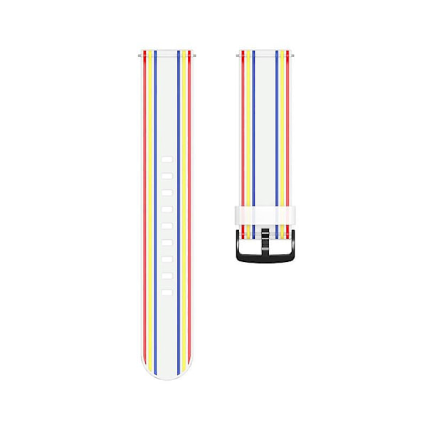 Vit Vit 22mm Randigt Silikonarmband