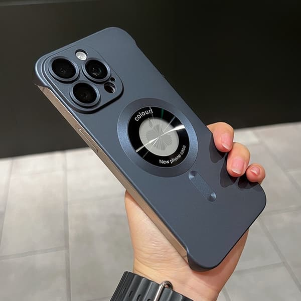 Fodral för iPhone 14 Pro Magnetisk Linsdetalj Smal Profil Marinblå