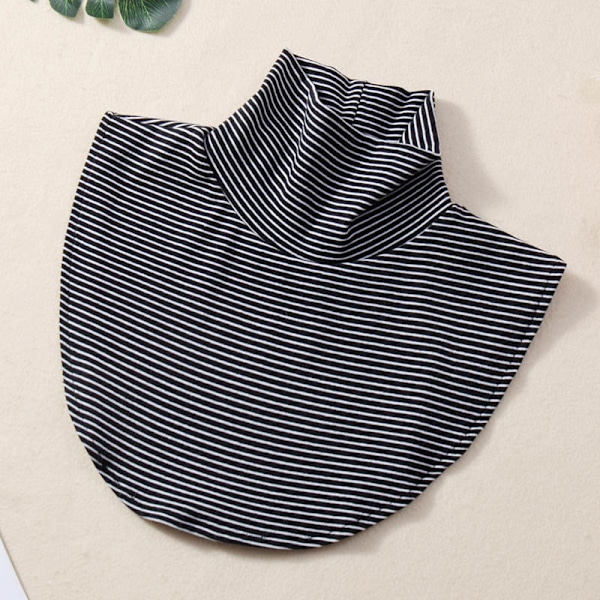 Dame falsk krage Avtakbar krage med genser Høst Vint Black stripes-high elasticity