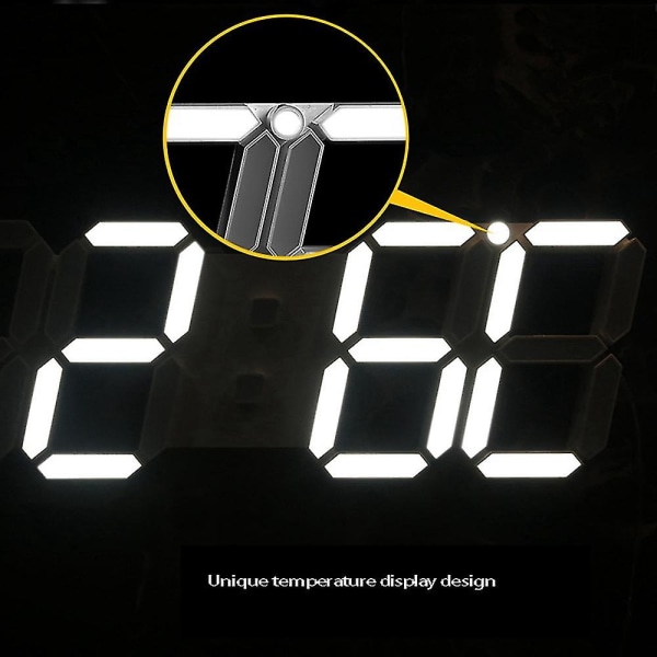 Ny LED Digital Väckarklocka Väggklocka Kompatibel med Office Sovrum Vardagsrum A