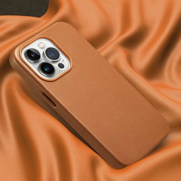Etui til iPhone 14plus magnetisk sadelbrunt læder Magnetisk officiel
