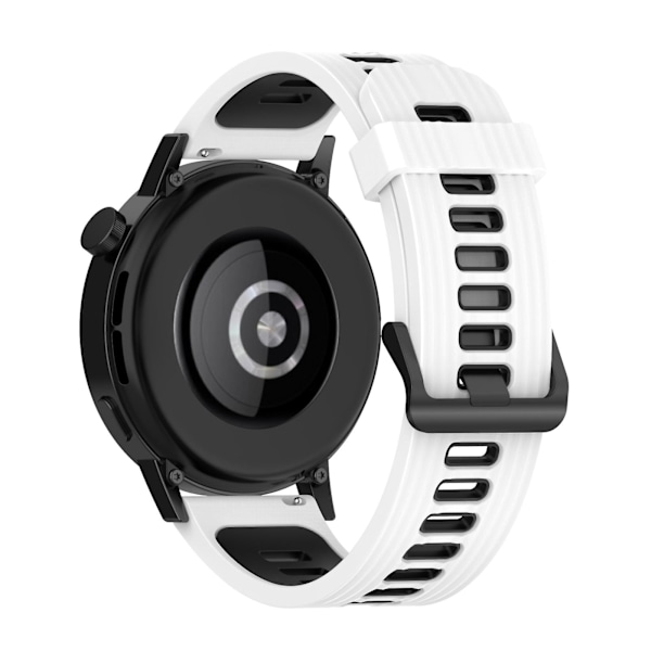 Hvit Svart Hvit Svart Silikonklokkereim kompatibel med Huawei Watch Gt 3 46mm kompatibel med Huawei Watch Gt 3 46mm