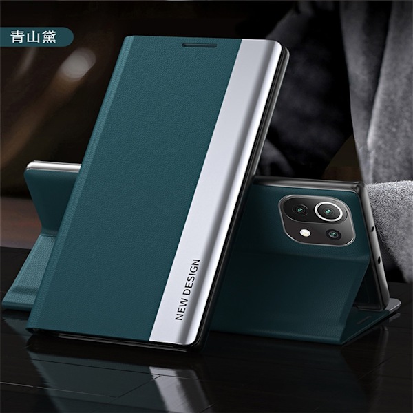 Etui til iPhone 14 Qingshan Dai Flip Stand Udskiftning Side Elektroplettering Sidevindue Magnetisk