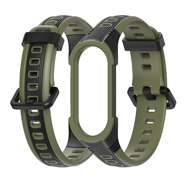 Sort Armygrøn Sort Armygrøn Tofarvet Silikone Urrem kompatibel med Xiaomi Mi Band 7 / 7 Nfc