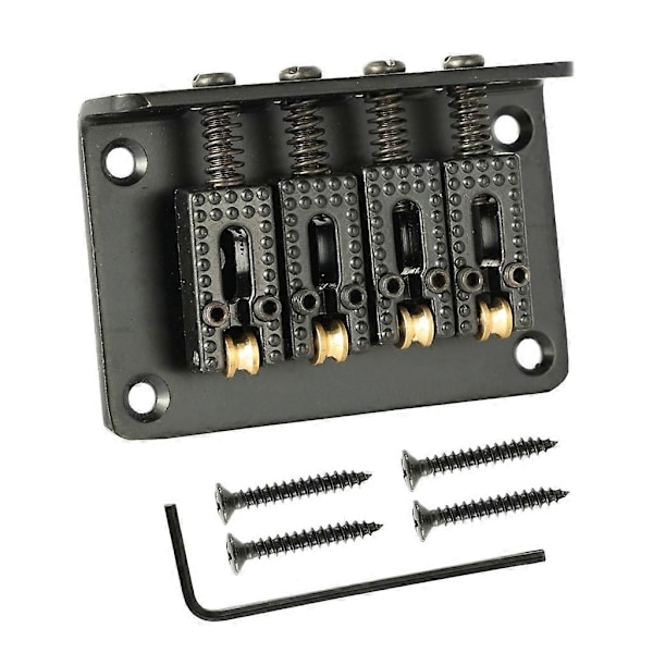 4-strengers sigarboks gitarbro, elektrisk gitarbro tailpiece topplastet Black